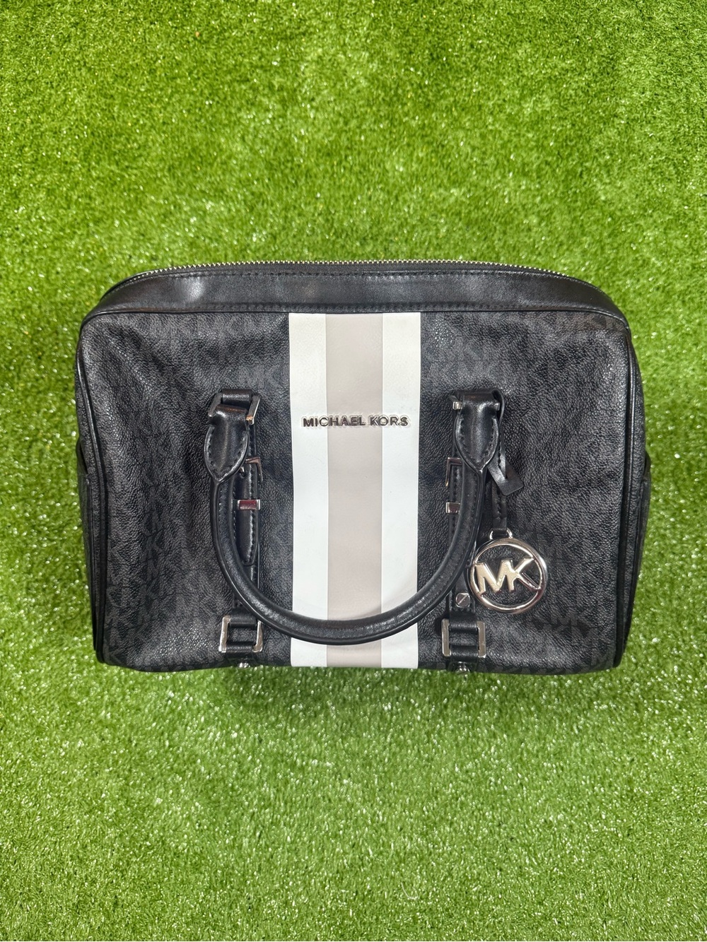 Michael Kors Black Monogram Double-Handle Briefcase